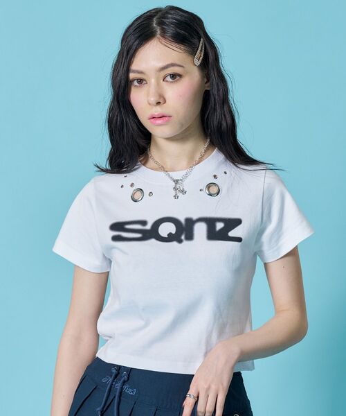 WEB лимит / eyelet / полуприталенная рубашка "sqnz eyelet babetee" (пик)