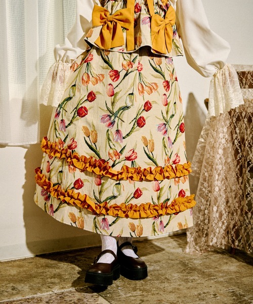 kutir(クティール)の「【クティールとレトロ】ゴブランフリルスカート(スカート・レディース・レッド/アイボリー/ベージュ/ブルー・SMALL/MEDIUM)」の22枚目の写真