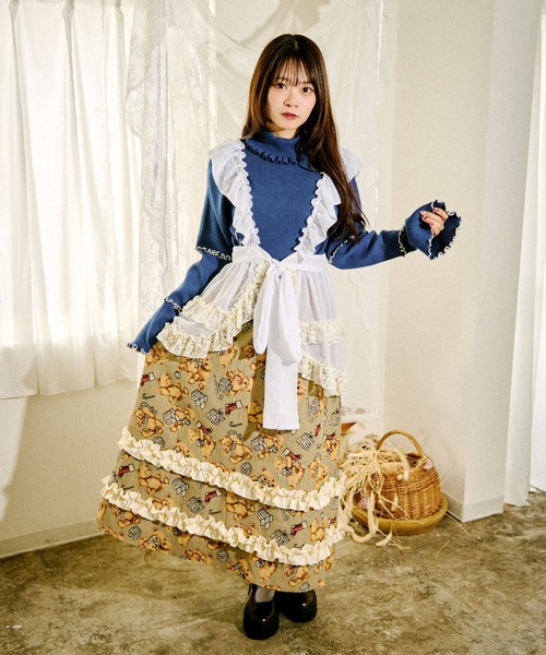 kutir(クティール)の「【クティールとレトロ】ゴブランフリルスカート(スカート・レディース・レッド/アイボリー/ベージュ/ブルー・SMALL/MEDIUM)」の16枚目の写真