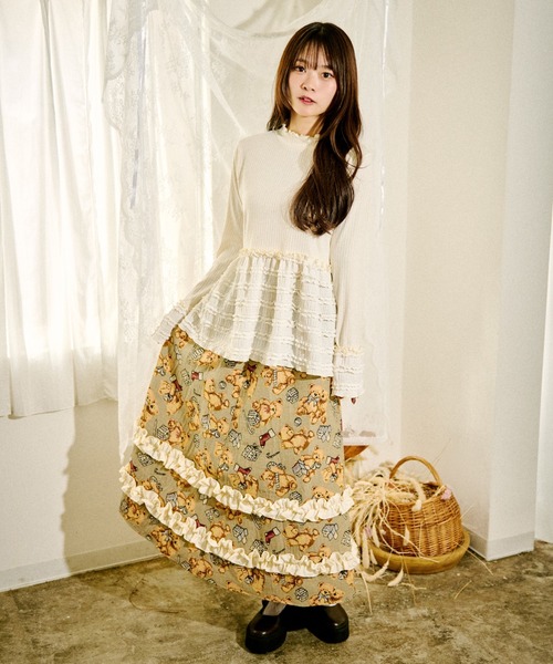 クティールとレトロ】ゴブランフリルスカート（スカート）｜kutir