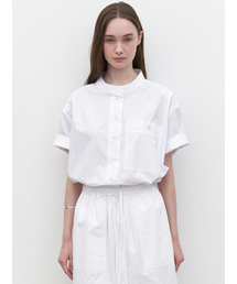 LARGO（ラルゴ）の「Short-sleeve standing collar shirt (white)（シャツ/ブラウス）」