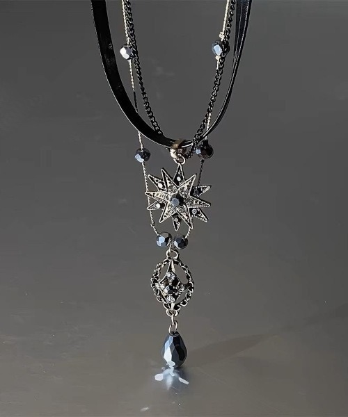 MASHIRO(マシロ)の「【MASHIRO】ブラックアクリルストーン3連チョーカーネックレス(MA/EK492)(チョーカー・レディース・ブラック・FREE)」の7枚目の写真