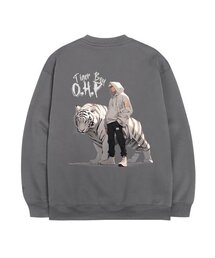 OHP x HARMONIA b白虎と少年 裏起毛スウェット