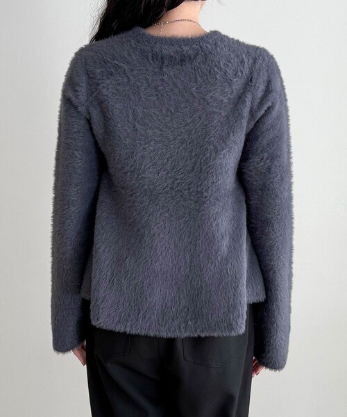 セール】シャギーペプラムニットプルオーバー（ニット/セーター