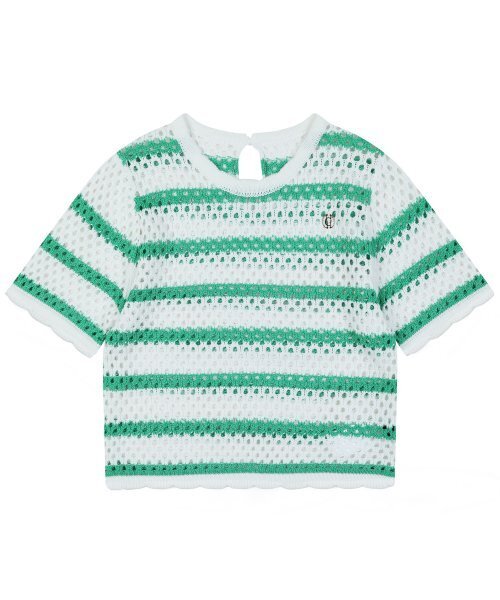 HARDCORE HAPPINESS(ハードコアハピネス)の「SIGNATURE STRIPE CROP KNIT_GREEN(ニット/セーター・レディース・その他・FREE)」の3枚目の写真