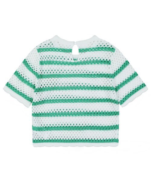 HARDCORE HAPPINESS(ハードコアハピネス)の「SIGNATURE STRIPE CROP KNIT_GREEN(ニット/セーター・レディース・その他・FREE)」の4枚目の写真