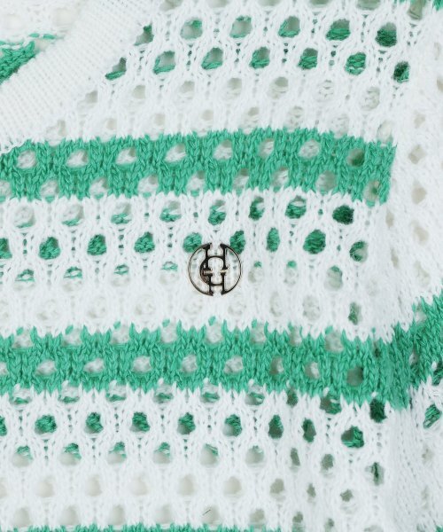 HARDCORE HAPPINESS(ハードコアハピネス)の「SIGNATURE STRIPE CROP KNIT_GREEN(ニット/セーター・レディース・その他・FREE)」の6枚目の写真