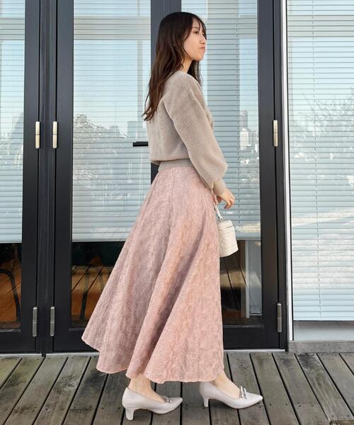 couture brooch(クチュールブローチ)の「【洗える・着映え・通勤】フラワーエンブロスカート(スカート・レディース・アイボリー系3/グレー系3/ピンク系その他・36/38/40/42)」の21枚目の写真