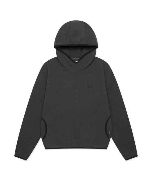 WM CIRCLE LOGO FLEECE HOODIE — флисовая худи с круговым логотипом, угольный