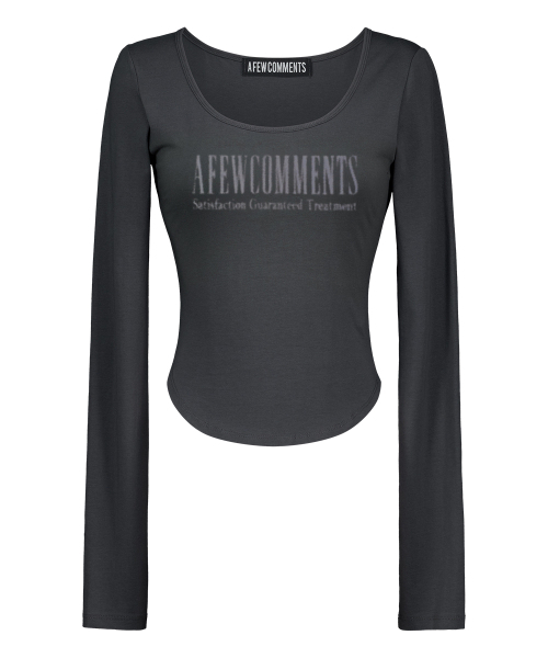 A FEW COMMENTS(アフューコメンツ)の「アッシュロゴスcoopネックロングスリーブトップ CHARCOAL(Tシャツ/カットソー・レディース・その他・FREE)」の1枚目の写真