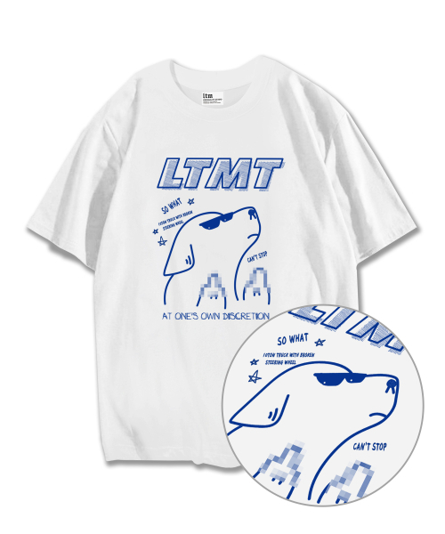 LIKE THE MOST(ライクザモースト)の「モザイクパピーオーバーTシャツホワイト(Tシャツ/カットソー・レディース・その他・S/M/L/XL)」の1枚目の写真