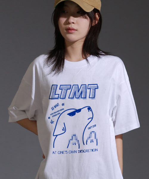 LIKE THE MOST(ライクザモースト)の「モザイクパピーオーバーTシャツホワイト(Tシャツ/カットソー・レディース・その他・S/M/L/XL)」の2枚目の写真
