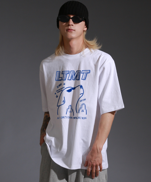 LIKE THE MOST(ライクザモースト)の「モザイクパピーオーバーTシャツホワイト(Tシャツ/カットソー・レディース・その他・S/M/L/XL)」の3枚目の写真