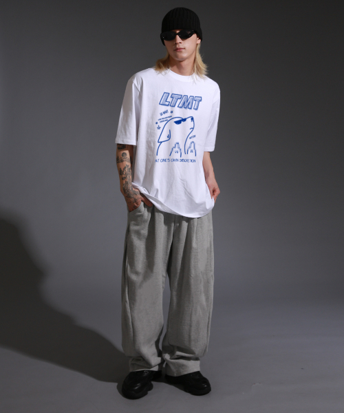 LIKE THE MOST(ライクザモースト)の「モザイクパピーオーバーTシャツホワイト(Tシャツ/カットソー・レディース・その他・S/M/L/XL)」の4枚目の写真