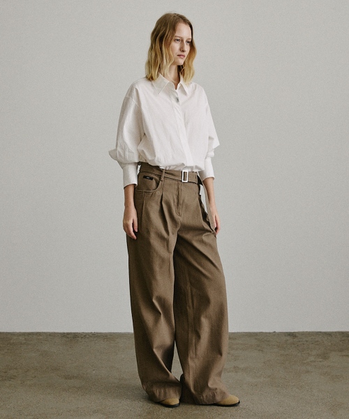 ARTID（アルティーダ）の「ベルト付きツイルコットンパンツ_BEIGE（デニムパンツ・レディース・ベージュ・S/M）」の3枚目の写真