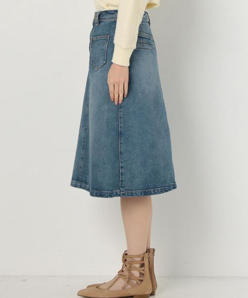 Another Edition（アナザーエディション）の「デニムフレアスカート/AEBFC DNM FLR SK◆（デニムスカート・レディース・ライトブルー/コバルトブルー・MEDIUM/SMALL）」の3枚目の写真