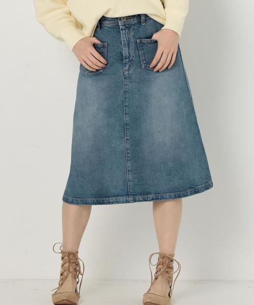 Another Edition（アナザーエディション）の「デニムフレアスカート/AEBFC DNM FLR SK◆（デニムスカート・レディース・ライトブルー/コバルトブルー・MEDIUM/SMALL）」の17枚目の写真