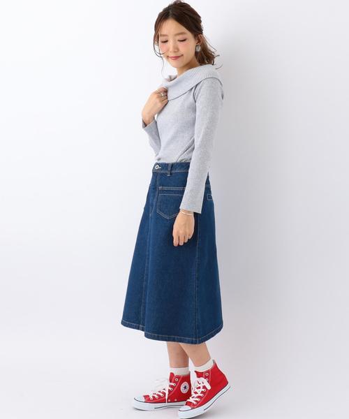 Another Edition（アナザーエディション）の「デニムフレアスカート/AEBFC DNM FLR SK◆（デニムスカート・レディース・ライトブルー/コバルトブルー・MEDIUM/SMALL）」の14枚目の写真