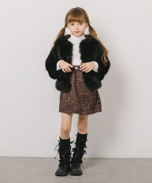 URBAN CHERRY(アーバンチェリー)の「レオパード台形スカート(スカート・キッズ・ベージュ/ブラウン・140cm/130cm/110cm/120cm)」の7枚目の写真
