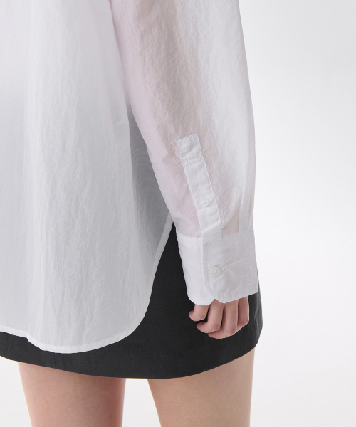MUSINSA STANDARD WOMAN（ムシンサスタンダードウーマン）の「ウィメンズリラックスドダブルポケットシアークリンケルシャツ[ホワイト]（シャツ/ブラウス・レディース・その他・SMALL/MEDIUM/LARGE/X-SMALL）」の7枚目の写真