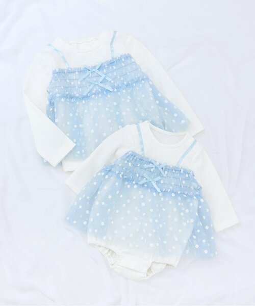 apres les cours（アプレレクール）の「【リンク】いちご・花柄チュールドッキングトップス_ジュニア対応（Tシャツ/カットソー・キッズ・ピンク/イエロー/アイボリー・80/90/100/110/120/130/140）」の21枚目の写真