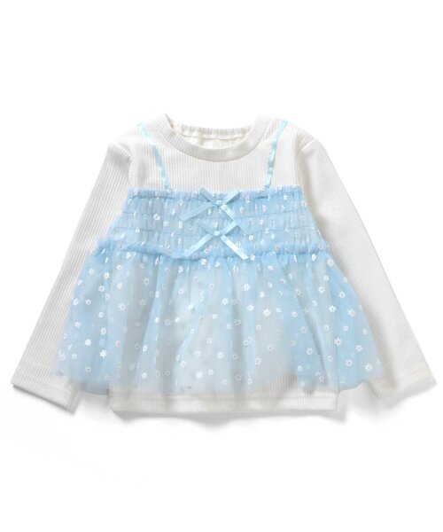 apres les cours（アプレレクール）の「【リンク】いちご・花柄チュールドッキングトップス_ジュニア対応（Tシャツ/カットソー・キッズ・ピンク/イエロー/アイボリー・80/90/100/110/120/130/140）」の4枚目の写真