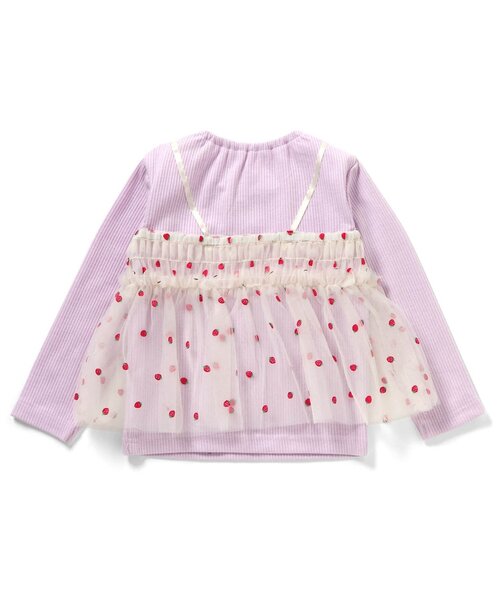 apres les cours（アプレレクール）の「【リンク】いちご・花柄チュールドッキングトップス_ジュニア対応（Tシャツ/カットソー・キッズ・ピンク/イエロー/アイボリー・80/90/100/110/120/130/140）」の7枚目の写真