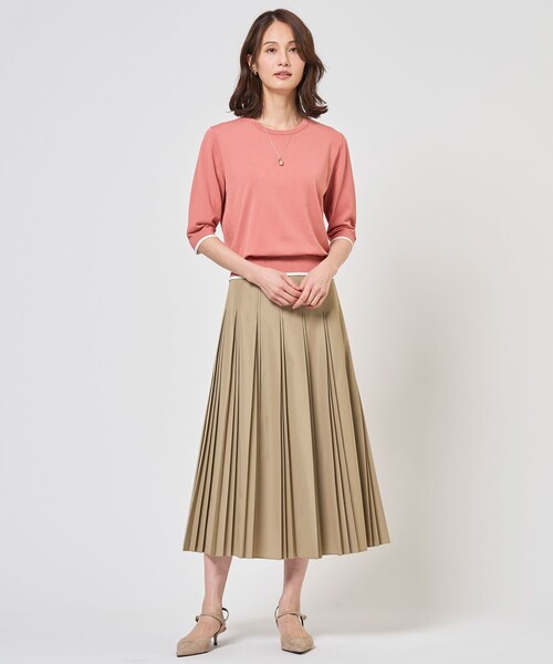 J.PRESS（ジェイプレス）の「【アンサンブル着用可】BASIC HT COTTON クルーネック ニット（ニット/セーター・レディース・ピンク系/アイボリー系/ネイビー系/スカイブルー系・LARGE/MEDIUM）」の5枚目の写真
