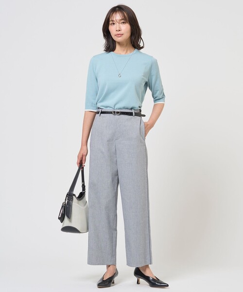J.PRESS（ジェイプレス）の「【アンサンブル着用可】BASIC HT COTTON クルーネック ニット（ニット/セーター・レディース・ピンク系/アイボリー系/ネイビー系/スカイブルー系・LARGE/MEDIUM）」の10枚目の写真