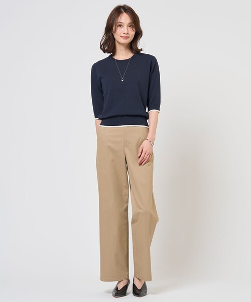 J.PRESS（ジェイプレス）の「【アンサンブル着用可】BASIC HT COTTON クルーネック ニット（ニット/セーター・レディース・ピンク系/アイボリー系/ネイビー系/スカイブルー系・LARGE/MEDIUM）」の6枚目の写真
