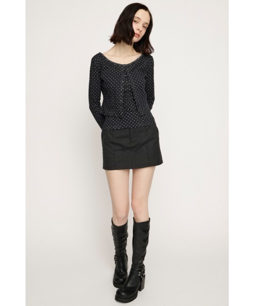 SLY(スライ)の「【2026SS新作】S LINE EYELET 2P エスラインアイレットセット 冬服 春服(アンサンブル・レディース・ライトブルー/ブラック系その他2/杢グレー/オフホワイト・FREE)」の9枚目の写真