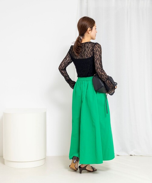 NOLLEY’S（ノーリーズ）の「ウォッシャブル袖フレアレースロンＴ（Tシャツ/カットソー・レディース・ブラック/ホワイト・38）」の5枚目の写真