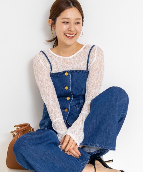 NOLLEY’S（ノーリーズ）の「ウォッシャブル袖フレアレースロンＴ（Tシャツ/カットソー・レディース・ブラック/ホワイト・38）」の10枚目の写真