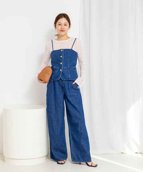 NOLLEY’S（ノーリーズ）の「ウォッシャブル袖フレアレースロンＴ（Tシャツ/カットソー・レディース・ブラック/ホワイト・38）」の12枚目の写真