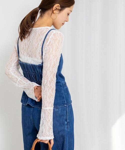 NOLLEY’S（ノーリーズ）の「ウォッシャブル袖フレアレースロンＴ（Tシャツ/カットソー・レディース・ブラック/ホワイト・38）」の17枚目の写真