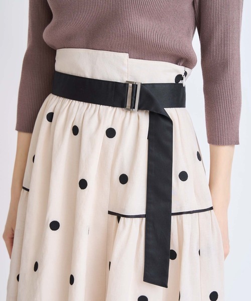 新品　ノエラ　ドット刺繍スカート ドット刺繍ティアードスカート（スカート）｜NOELA（ノエラ）の