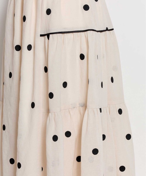 新品　ノエラ　ドット刺繍スカート ドット刺繍ティアードスカート（スカート）｜NOELA（ノエラ）の