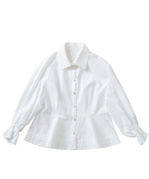 DRESSLAVE(ドレスレイブ)の「B7 / organic cotton peplum blouse(オーガニックコットンペプラムブラウス)(シャツ/ブラウス・レディース・ピンク/ホワイト・38)」の1枚目の写真
