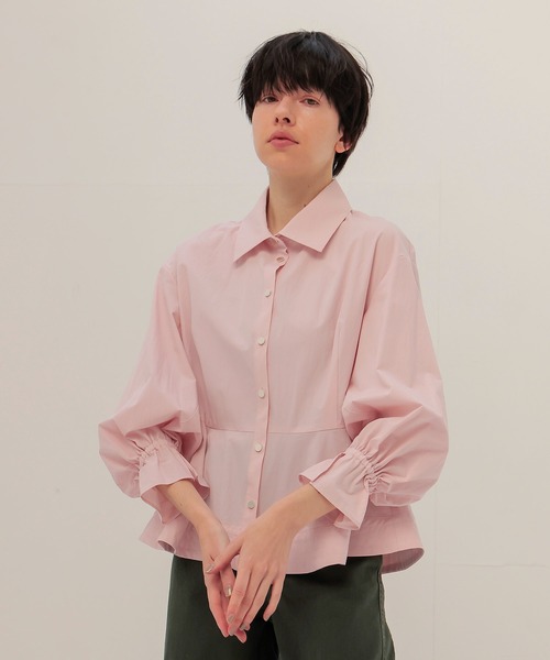 DRESSLAVE(ドレスレイブ)の「B7 / organic cotton peplum blouse(オーガニックコットンペプラムブラウス)(シャツ/ブラウス・レディース・ピンク/ホワイト・38)」の2枚目の写真