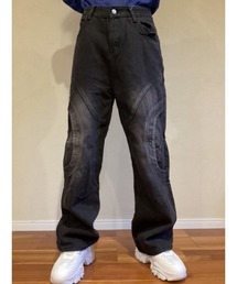 【Blss】【Bling Leads】ユーズド加工デニムパンツ 切り替え