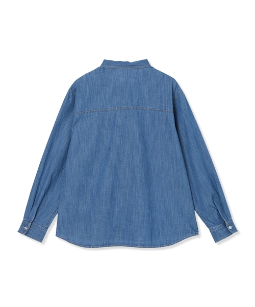 Petit Honfleur(プチオンフルール)の「デニムボウタイブラウス(シャツ/ブラウス・レディース・ブルー/ネイビー・9号/11号/13号)」の6枚目の写真