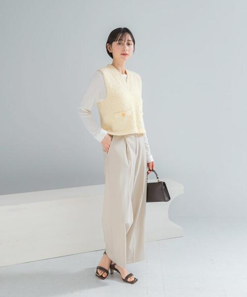 URBAN RESEARCH ROSSO WOMEN(アーバンリサーチ ロッソ)の「ニットツイードVネックベスト(ベスト・レディース・イエロー系その他/ホワイト・FREE)」の14枚目の写真