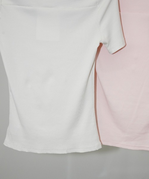 chuclla(チュクラ)の「ネックラインデザイントップス chw26s091(Tシャツ/カットソー・レディース・ピンク/ホワイト・FREE)」の16枚目の写真