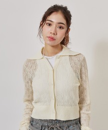 atmos pink | atmos pink See-Through Knit Cardigan / アトモスピンク シースルー ニット カーディガン(ニット/セーター)