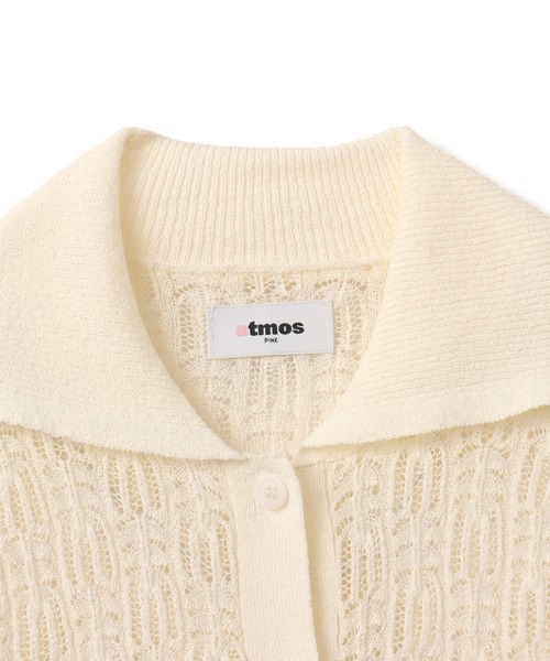 atmos pink(アトモスピンク)の「atmos pink See-Through Knit Cardigan / アトモスピンク シースルー ニット カーディガン(ニット/セーター・レディース・イエロー/ホワイト/ブラック・FREE)」の5枚目の写真