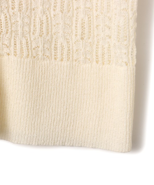 atmos pink(アトモスピンク)の「atmos pink See-Through Knit Cardigan / アトモスピンク シースルー ニット カーディガン(ニット/セーター・レディース・イエロー/ホワイト/ブラック・FREE)」の8枚目の写真