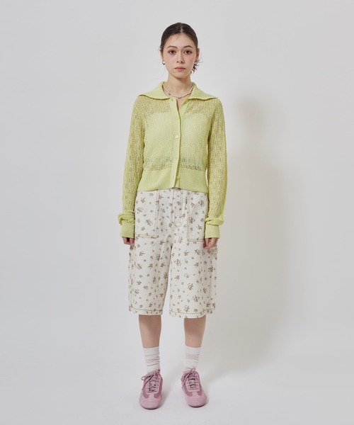 atmos pink(アトモスピンク)の「atmos pink See-Through Knit Cardigan / アトモスピンク シースルー ニット カーディガン(ニット/セーター・レディース・イエロー/ホワイト/ブラック・FREE)」の21枚目の写真
