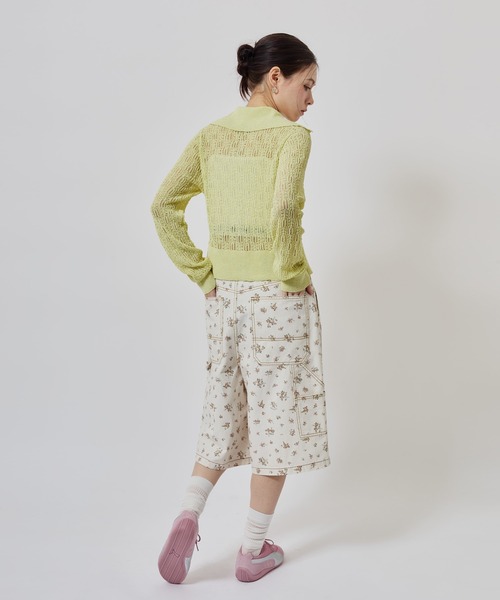 atmos pink(アトモスピンク)の「atmos pink See-Through Knit Cardigan / アトモスピンク シースルー ニット カーディガン(ニット/セーター・レディース・イエロー/ホワイト/ブラック・FREE)」の20枚目の写真