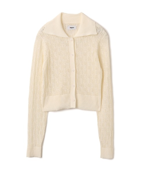 atmos pink(アトモスピンク)の「atmos pink See-Through Knit Cardigan / アトモスピンク シースルー ニット カーディガン(ニット/セーター・レディース・イエロー/ホワイト/ブラック・FREE)」の6枚目の写真