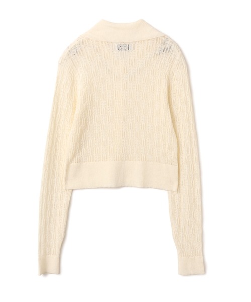 atmos pink(アトモスピンク)の「atmos pink See-Through Knit Cardigan / アトモスピンク シースルー ニット カーディガン(ニット/セーター・レディース・イエロー/ホワイト/ブラック・FREE)」の9枚目の写真